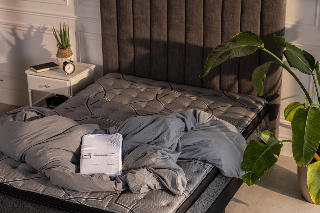 Ensemble de draps en soie de bambou 100% végétalien avec - France Ensemble de draps en soie de bambou 100% végétalien avec - France